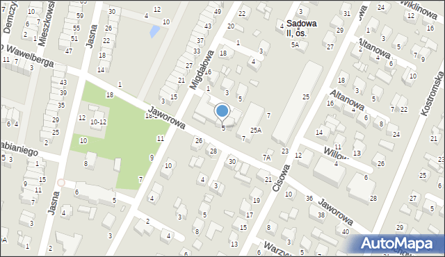 Piotrków Trybunalski, Jaworowa, 5, mapa Piotrków Trybunalski