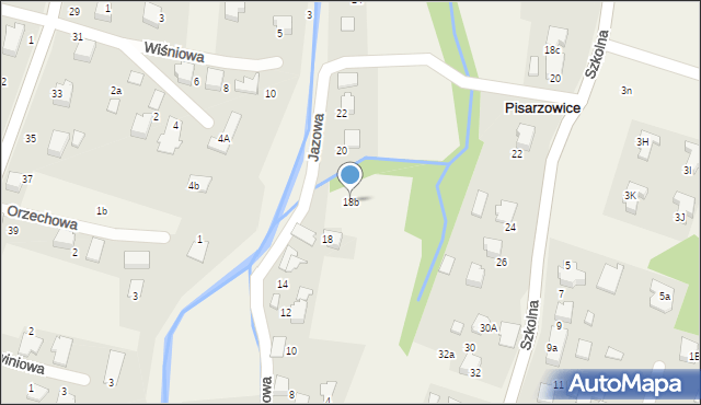 Pisarzowice, Jazowa, 18b, mapa Pisarzowice