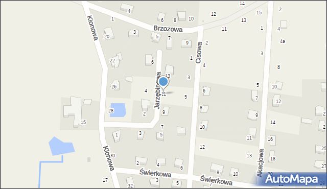 Pławna, Jarzębinowa, 11, mapa Pławna