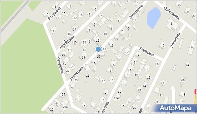 Płock, Jaworowa, 15, mapa Płock