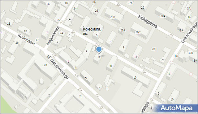 Płock, Jakubowskiego Jana Zygmunta, 6, mapa Płock