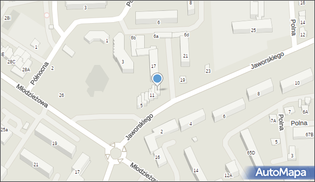 Płońsk, Jaworskiego Romualda, ks., 15, mapa Płońsk
