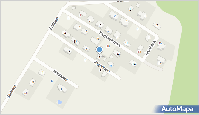 Płoty, Jagodowa, 7, mapa Płoty