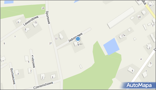 Płoty, Jaśminowa, 6, mapa Płoty