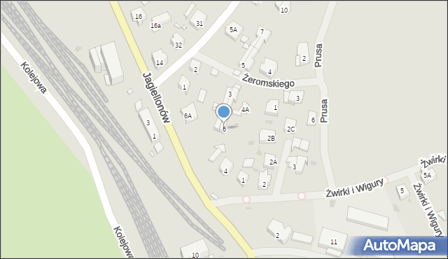 Płoty, Jagiellonów, 6, mapa Płoty