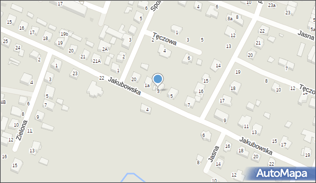 Pniewy, Jakubowska, 3, mapa Pniewy