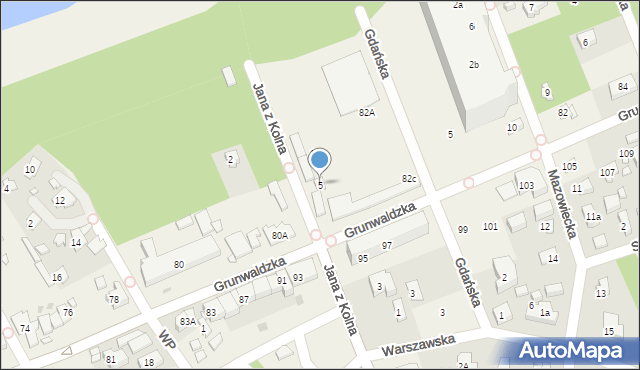 Pobierowo, Jana z Kolna, 5, mapa Pobierowo