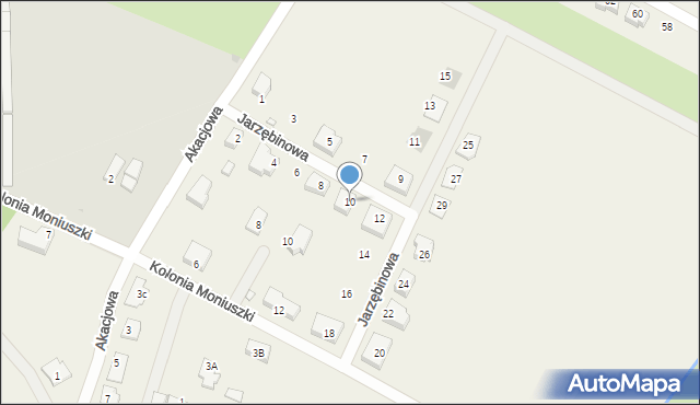 Podbrzezie Dolne, Jarzębinowa, 10, mapa Podbrzezie Dolne