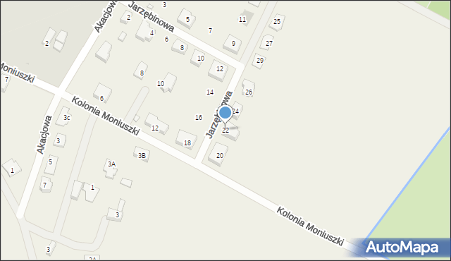 Podbrzezie Dolne, Jarzębinowa, 22, mapa Podbrzezie Dolne