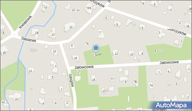 Podkowa Leśna, Jałowcowa, 14, mapa Podkowa Leśna