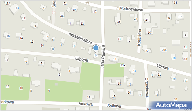 Podkowa Leśna, Jana Pawła II, 14, mapa Podkowa Leśna