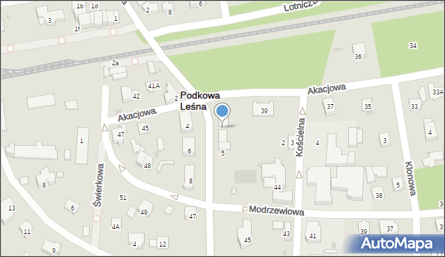 Podkowa Leśna, Jana Pawła II, 3a, mapa Podkowa Leśna