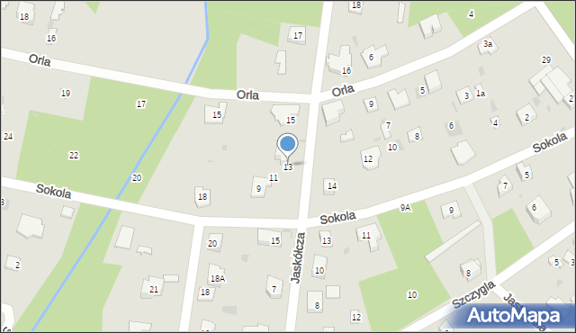 Podkowa Leśna, Jaskółcza, 13, mapa Podkowa Leśna