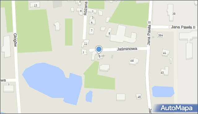 Podkowa Leśna, Jaśminowa, 5, mapa Podkowa Leśna
