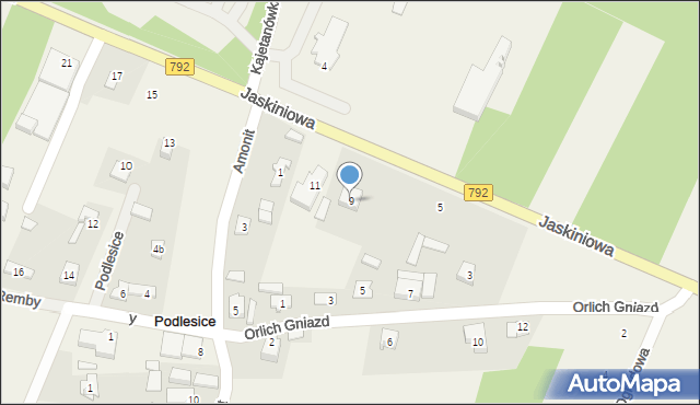 Podlesice, Jaskiniowa, 9, mapa Podlesice