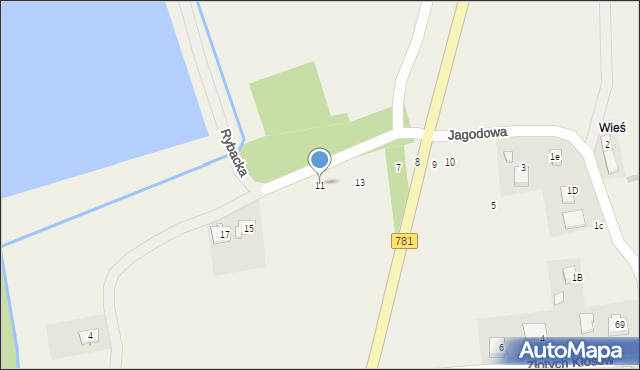 Podolsze, Jagodowa, 11, mapa Podolsze