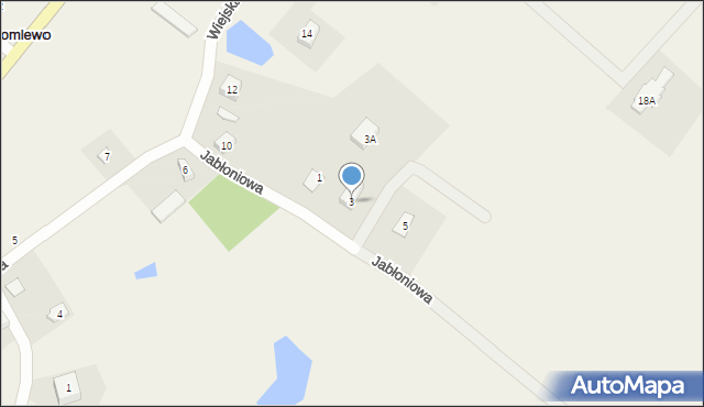Pomlewo, Jabłoniowa, 3, mapa Pomlewo