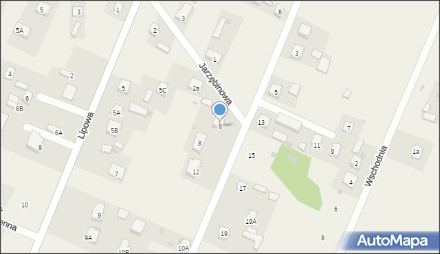 Poniatów, Jarzębinowa, 4, mapa Poniatów