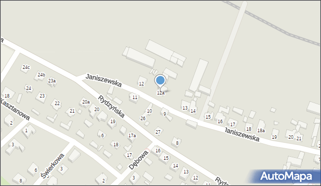 Poniec, Janiszewska, 12a, mapa Poniec