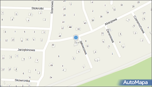 Popowo-Parcele, Jałowcowa, 7, mapa Popowo-Parcele