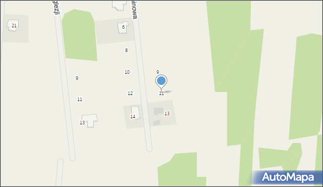 Powązki, Jarzębinowa, 11, mapa Powązki