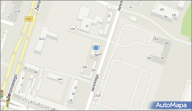 Poznań, Janickiego Klemensa, 20b, mapa Poznania