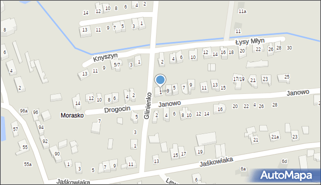 Poznań, Janowo, 1, mapa Poznania