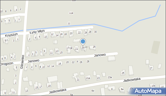 Poznań, Janowo, 23, mapa Poznania