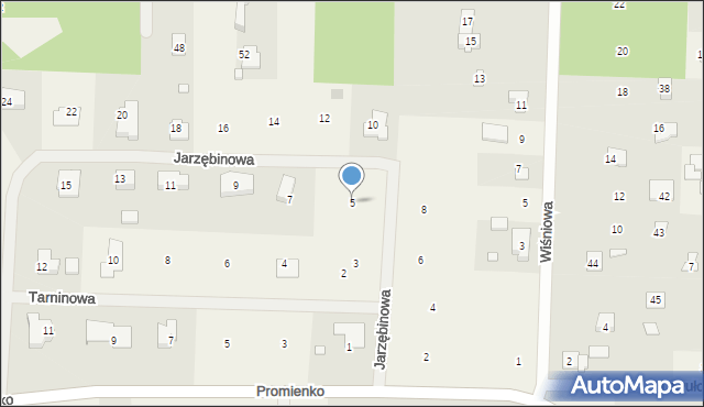 Promienko, Jarzębinowa, 5, mapa Promienko