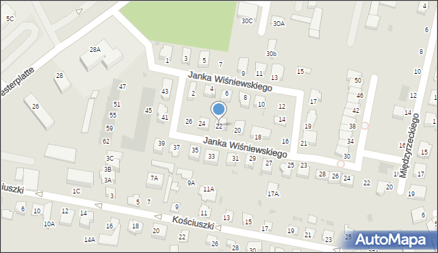 Pruszcz Gdański, Janka Wiśniewskiego, 22, mapa Pruszcz Gdański