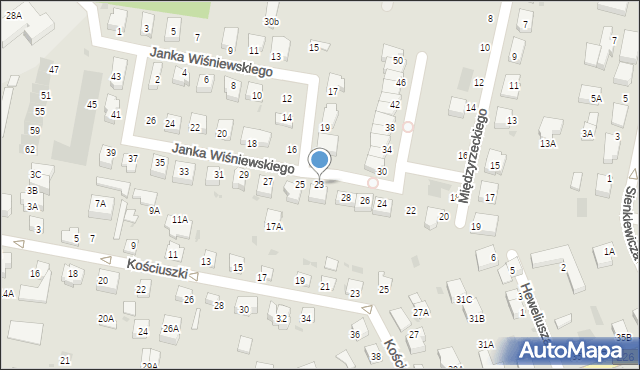 Pruszcz Gdański, Janka Wiśniewskiego, 23, mapa Pruszcz Gdański