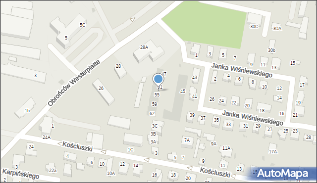 Pruszcz Gdański, Janka Wiśniewskiego, 53, mapa Pruszcz Gdański