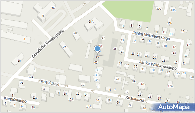 Pruszcz Gdański, Janka Wiśniewskiego, 59, mapa Pruszcz Gdański