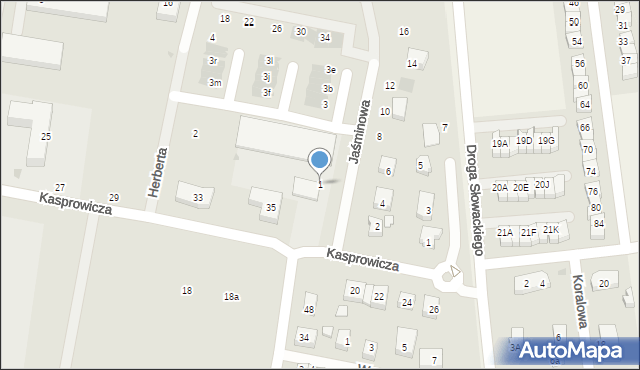 Pruszcz Gdański, Jaśminowa, 1, mapa Pruszcz Gdański