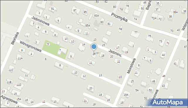 Pruszków, Jaśminowa, 16, mapa Pruszków