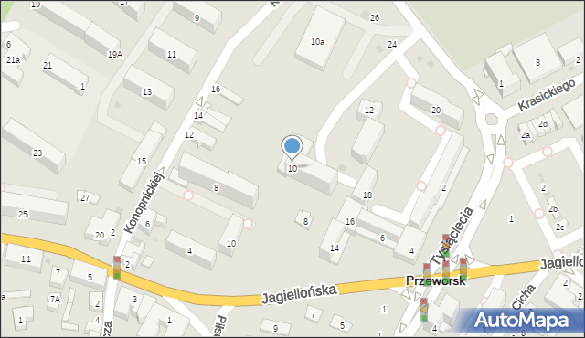 Przeworsk, Jagiellońska, 10, mapa Przeworsk