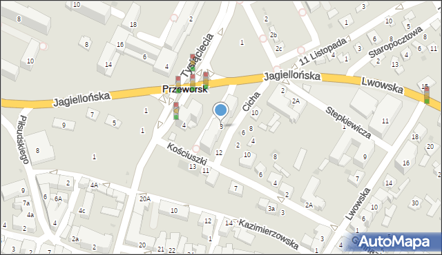 Przeworsk, Jagiellońska, 3, mapa Przeworsk
