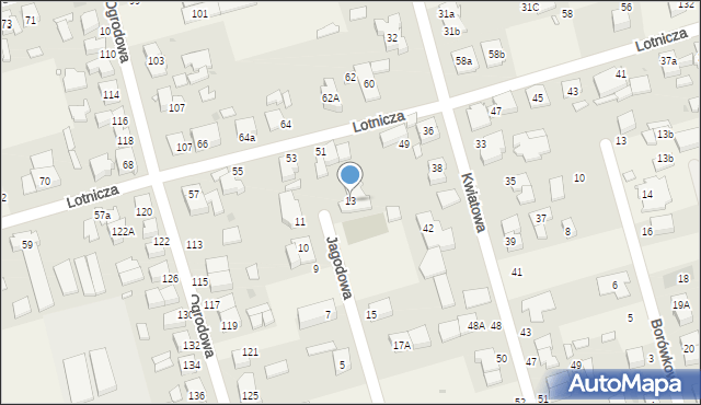 Przeźmierowo, Jagodowa, 13, mapa Przeźmierowo