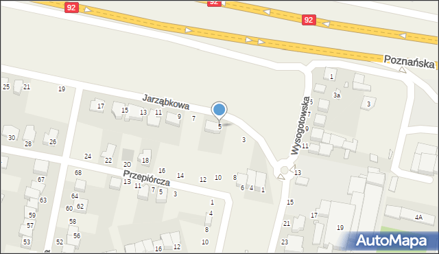 Przeźmierowo, Jarząbkowa, 5, mapa Przeźmierowo