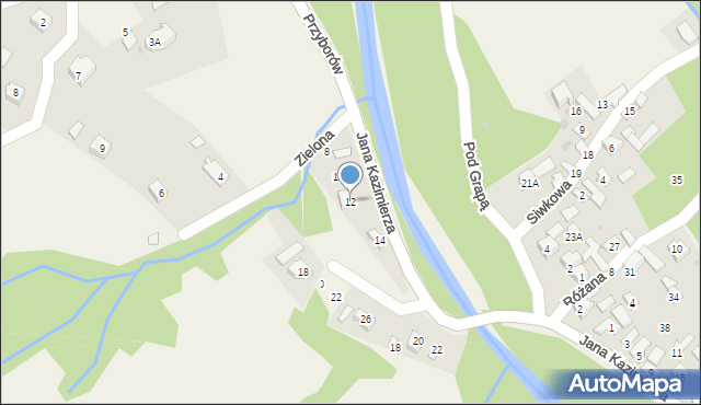 Przyborów, Jana Kazimierza, 12, mapa Przyborów