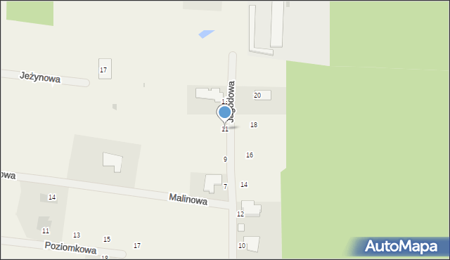 Przybyszewo, Jagodowa, 11, mapa Przybyszewo