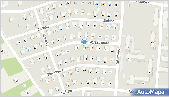 Przysucha, Jarzębinowa, 14, mapa Przysucha