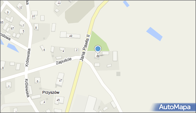Przyszów, Jana Pawła II, 68, mapa Przyszów