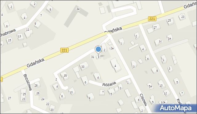 Przywidz, Jaworowa, 1, mapa Przywidz