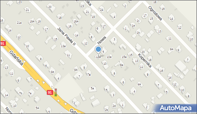 Pszczółki, Jana Pawła II, 12a, mapa Pszczółki