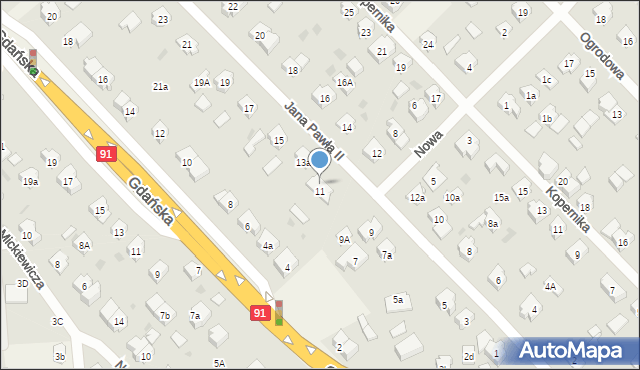 Pszczółki, Jana Pawła II, 13, mapa Pszczółki