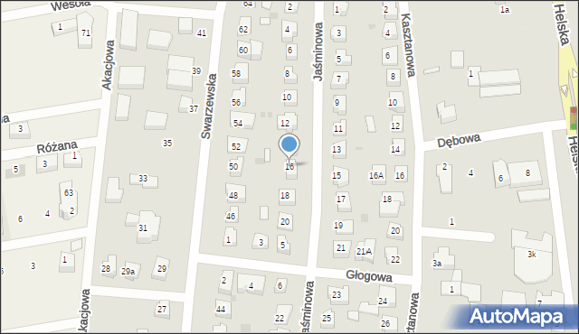 Puck, Jaśminowa, 16, mapa Puck