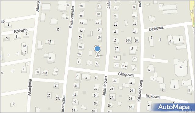 Puck, Jaśminowa, 20, mapa Puck