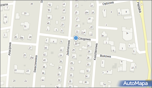 Puck, Jaśminowa, 23, mapa Puck