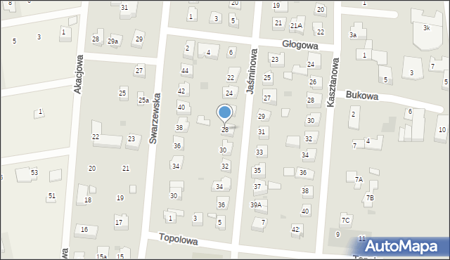 Puck, Jaśminowa, 28, mapa Puck